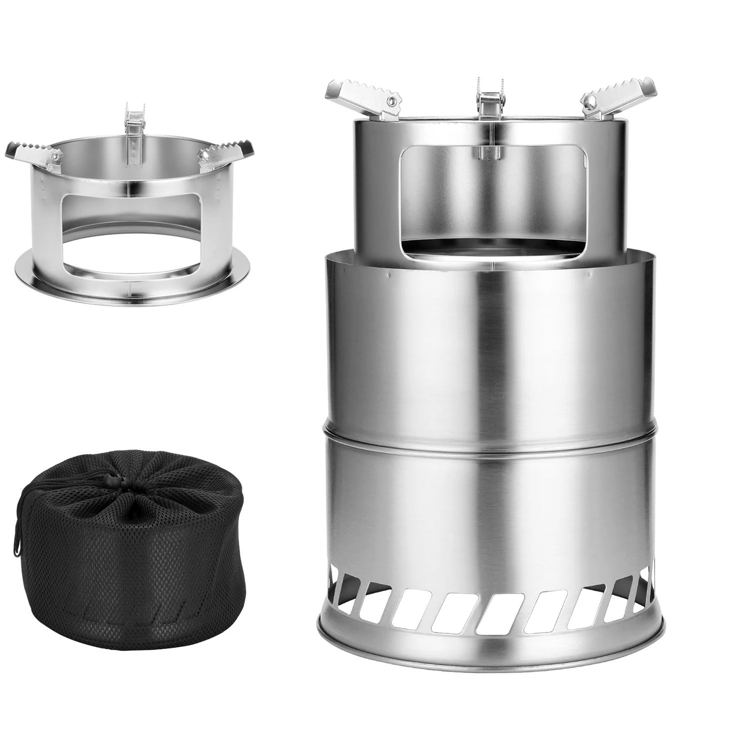 Складная деревянная горелка для кемпинга портативная из нержавеющей стали