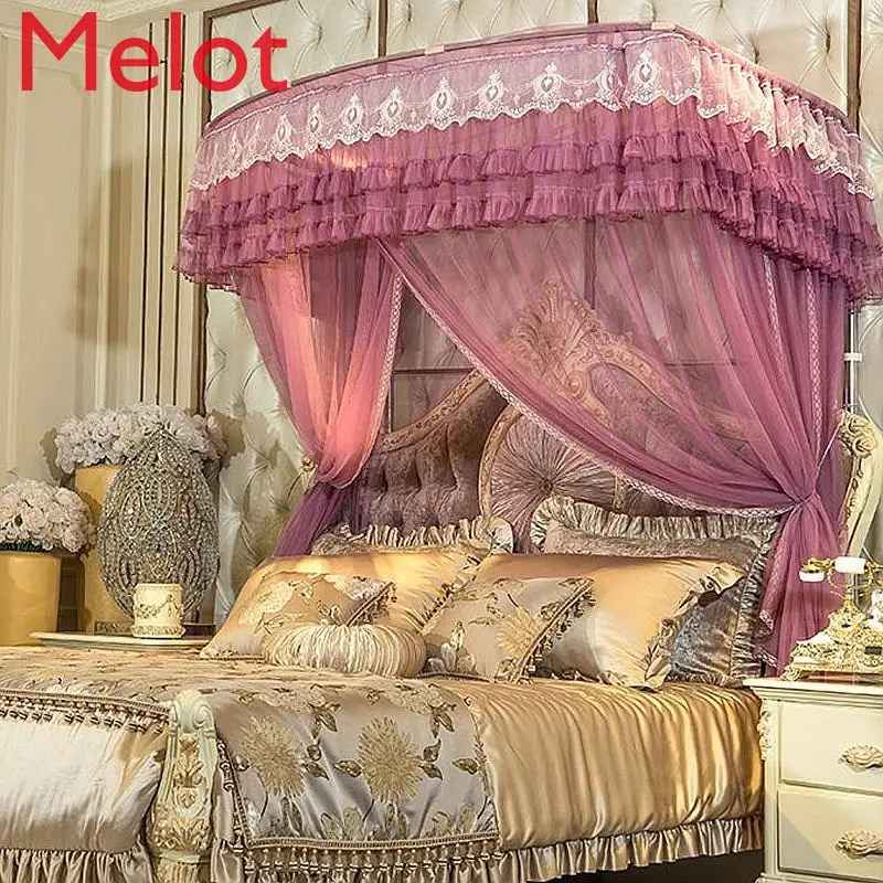 

Luxury Super Soft Encryption Retractable U-Shaped Mosquito Net Household Three-Door 1.8 M1.5/1.2 M Bed Mosquito Tent