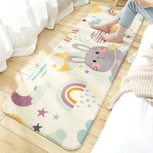 cartoon rainbow rabbit home bedroom long strip floor mats living room sofa childrens room non slip carpet free global shipping