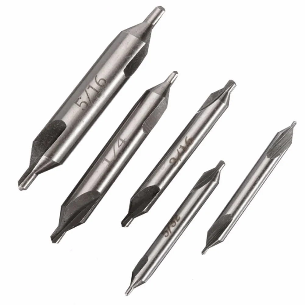

5x Center Drill Bit 60 Angle Tool Center Drill Combined For Rotary Tool