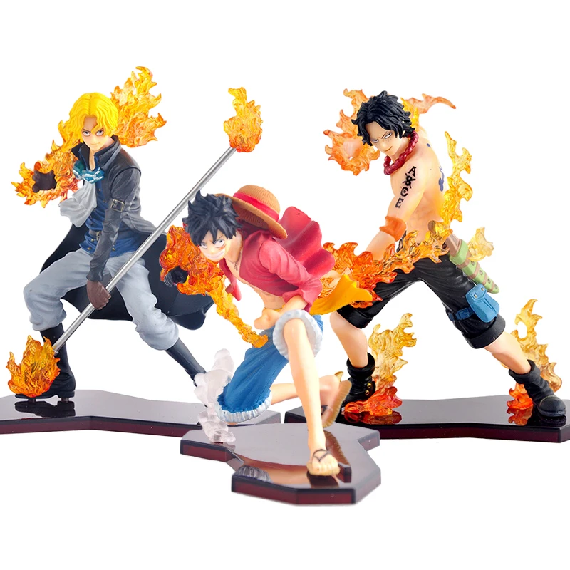 

Аниме Luffy Ace Sabo атака Стайлинг фигурка пламя три брата Боевая фигурка игрушка Коллекционная модель кукла для детей подарок