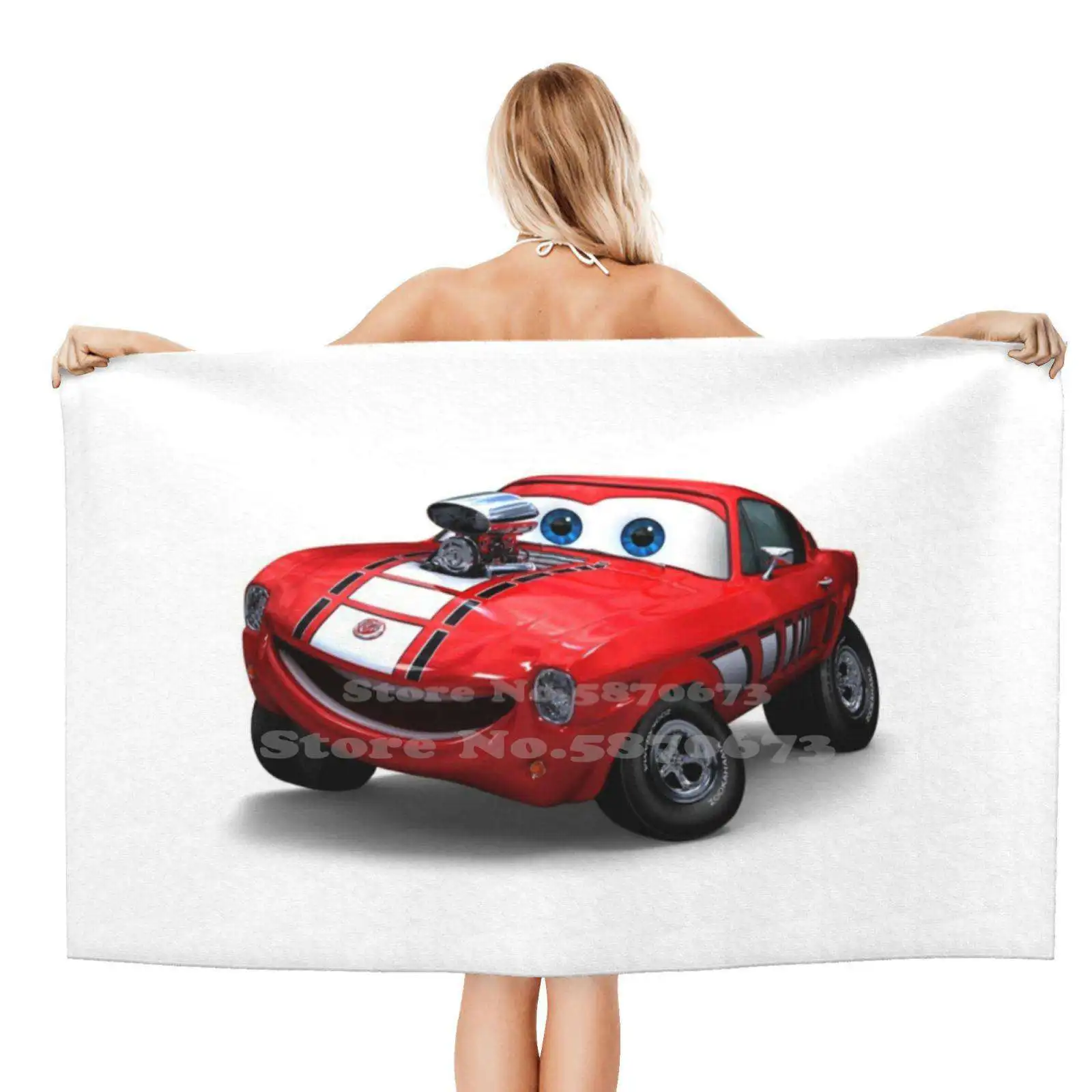 Красная декоративная ткань с принтом Shelby Mustang красная Автомобильная раковина