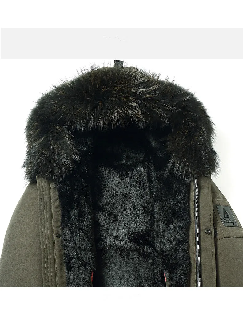 Пальто из натурального меха норки с подкладкой теплая парка мужская зимняя