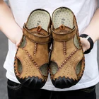 Размер 38-48, удобные летние кожаные сандалии, уличные мужские сандалии