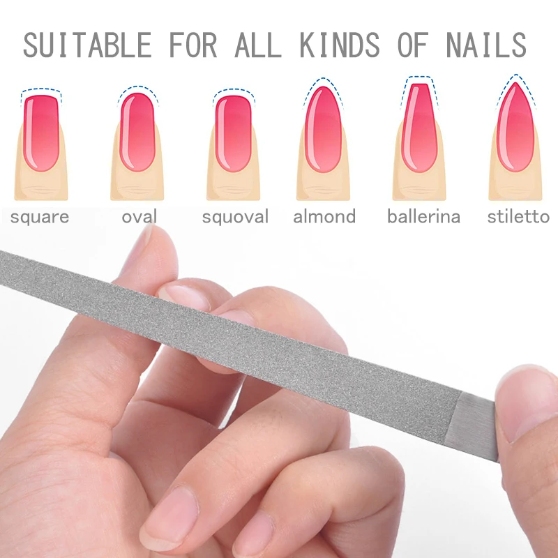 Пилка для ногтей из нержавеющей стали профессиональная двухсторонняя скраб