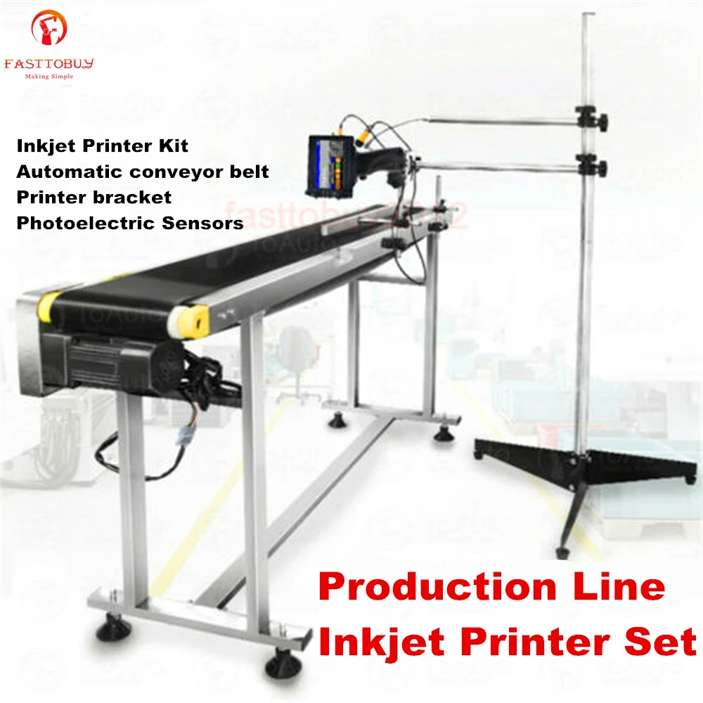 Автоматическая линия сборки принтер для этикеток струйный + конвейерная лента