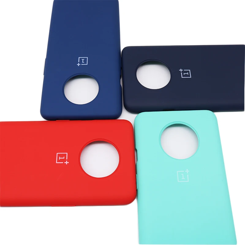 Оригинальный жидкий силиконовый чехол Oneplus 7T с мягкой отделкой защитный для