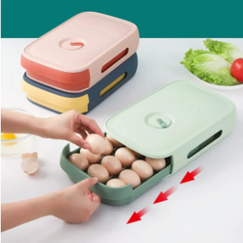 

Refrigerator Egg Holder Organizer Box Food Container Convenient Eggs Storage Boxes Durable Drawer Box Kitchen tools NJ70105