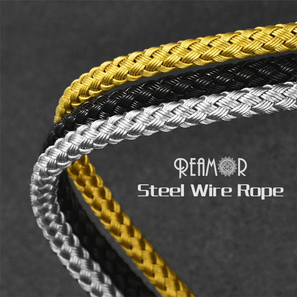 Стальной трос REAMOR черные/Серебристые шнуры из нержавеющей стали для