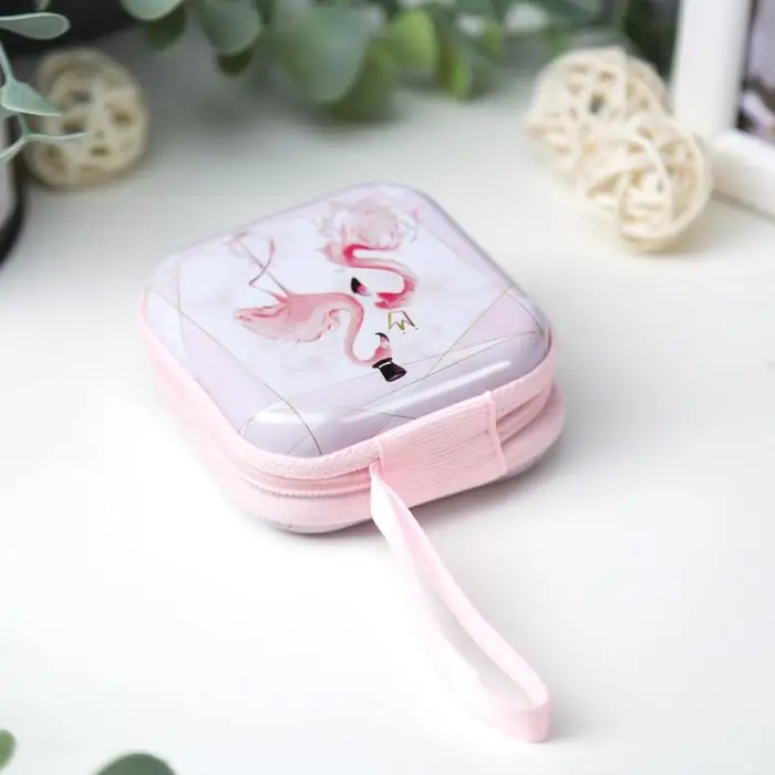 Шкатулка металл на молнии с петелькой &quotФламинго&quot 6 5х6 5х3 см |