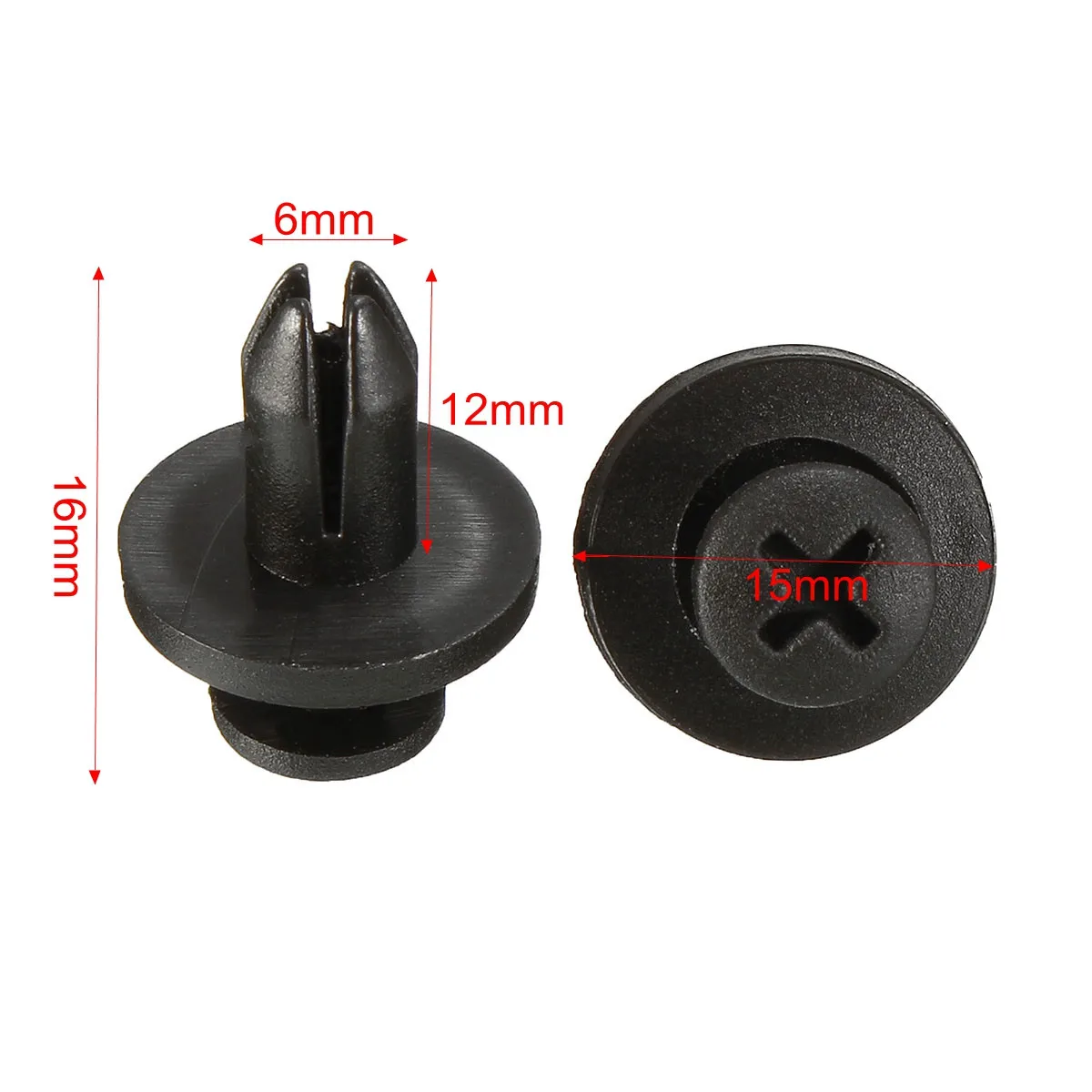 

6mm/8mm 50Pcs Auto Bumper Fastener 6mm Hole Rivet Retainer Push Engine Cover Car Door Trim Panel Clip Fasteners for Toyota