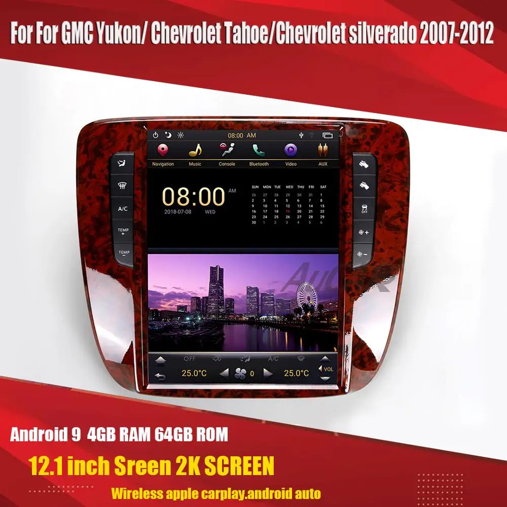 Автомагнитола Aucar на Android tesla для Chevrolet Tahoe /Silverado/GMC YUkon 2007 2012 мультимедийный