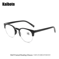 high quality half metal frame men women reading glasses black presbyopic eyeglasses spring hinge durable unisex with soft pouch