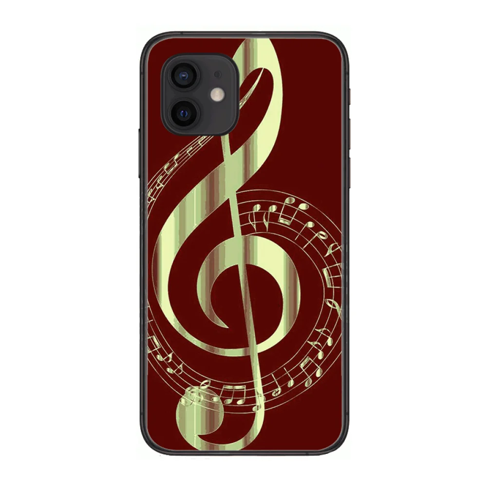 

Music notes Style Phone Case cover For iphone 12 pro max 11 8 7 6 s XR PLUS X XS SE 2020 mini black cell shell