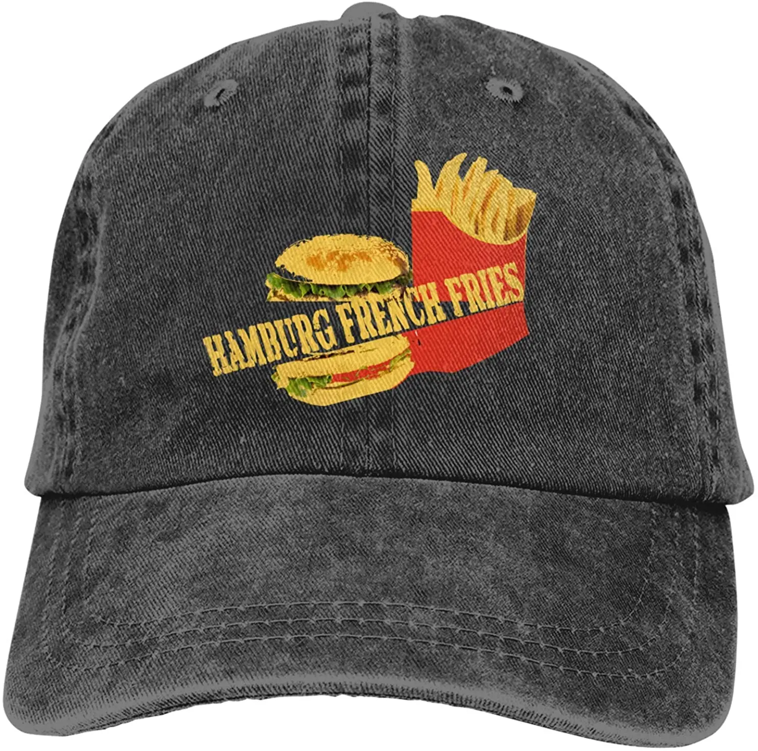 

My Breakfast Burger and Fries Sports Denim Cap Adjustable Unisex Plain Baseball Cowboy Snapback Hat