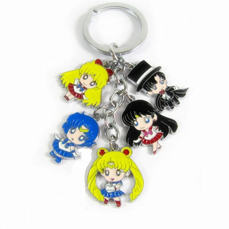 5 стилей Сейлор бирка с Луной брелок кулон брелки для женщин и мужчин цинковый