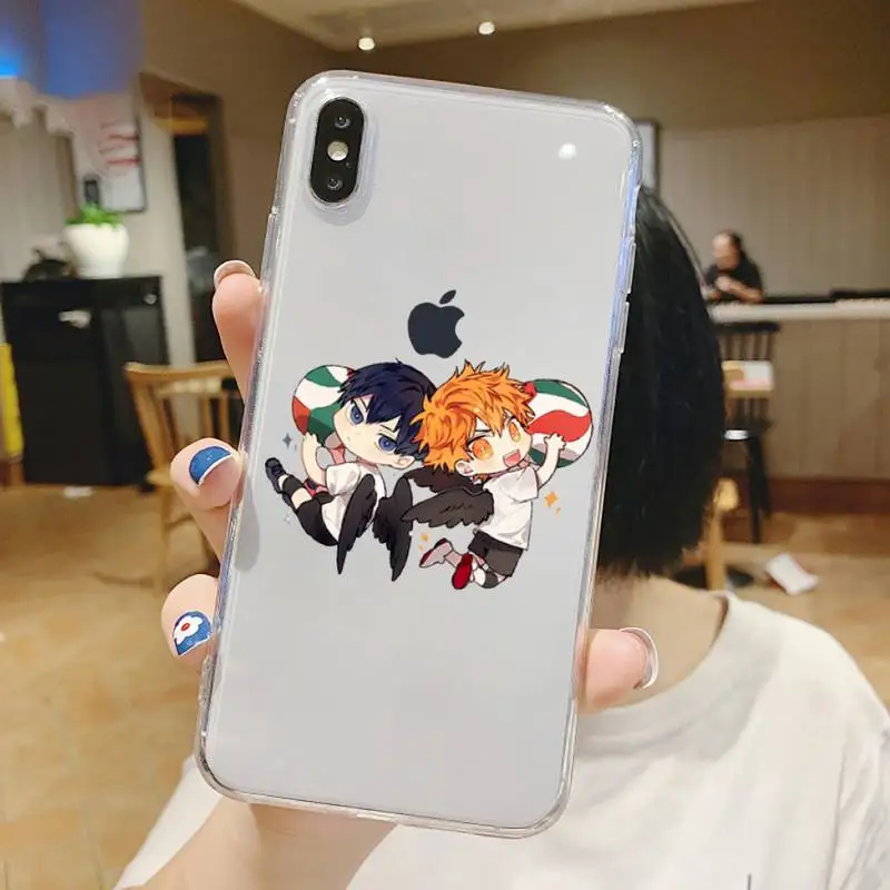 

Haikyuu Hinata attacks Anime Phone Case Transparent for iPhone 6 7 8 11 12 s mini pro X XS XR MAX Plus