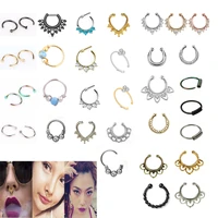 fake septum medical titanium nose ring body clip hoop for women septum piercing clip jewelry gift 1pcs