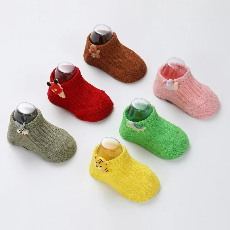 Beb&eacute; calcetines de lindos animales calcetines de dibujos animados beb&eacute; Anti-slip calcetines reci&eacute;n nacido Ni&ntilde;o boca baja algod&oacute;n ni&ntilde;o ni&ntilde;a bote Calcetines-2