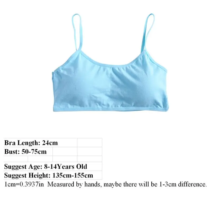 

3pcs/Lot Young Girls Solid Soft Cotton Bra Puberty Teenage Breathable Underwear