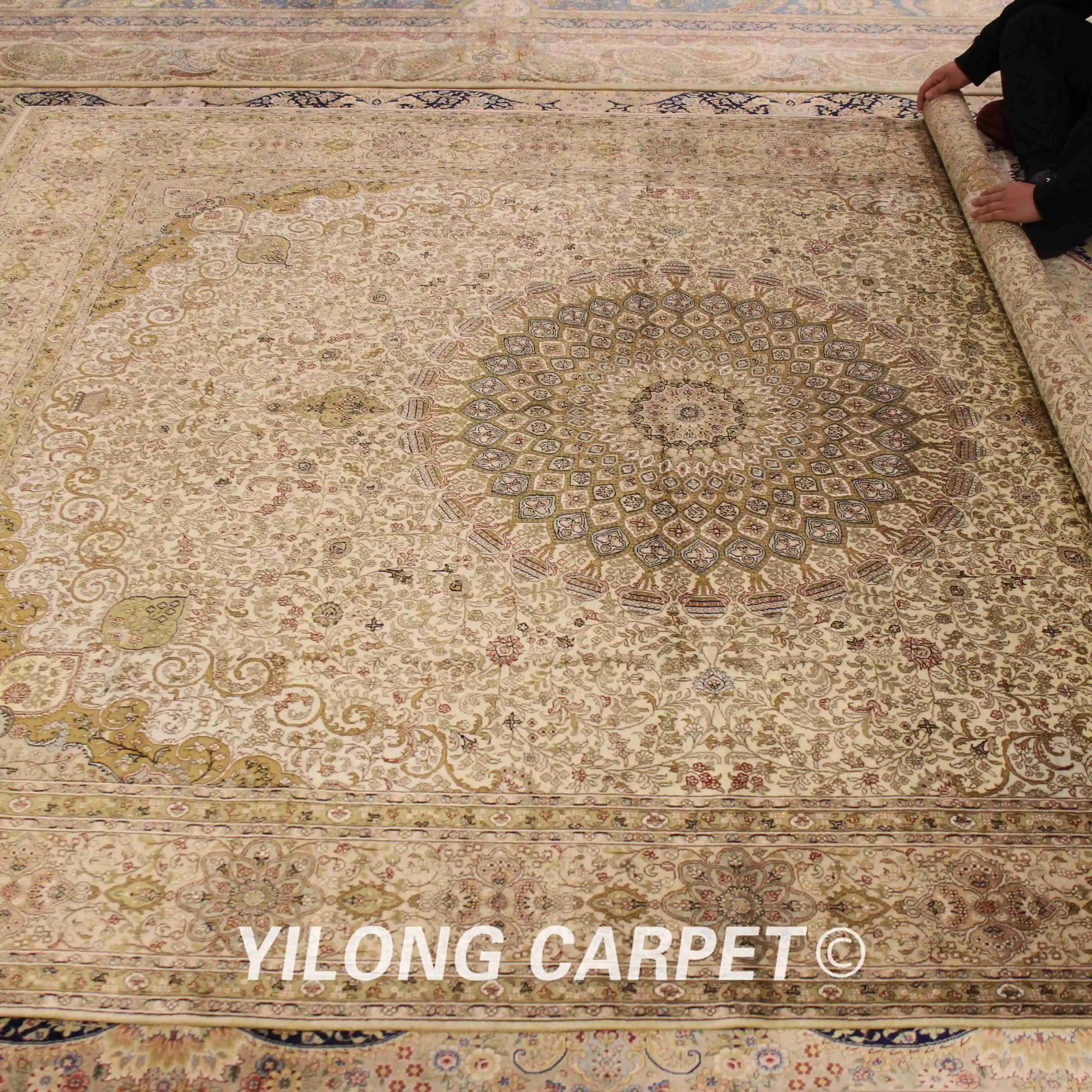 YILONG 8'x10' Классический белый и бежевый персидский ковер домашний декор ручной