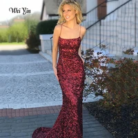 weiyin ae0557 burgundy sparkly sequin mermaid gold prom dresses girls elegant backless formal gowns special occasion dress