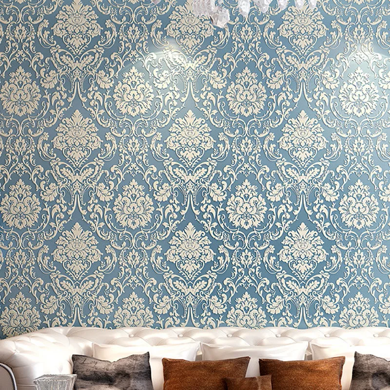 Обои из нетканого материала в европейском стиле Дамасские обои гостиную