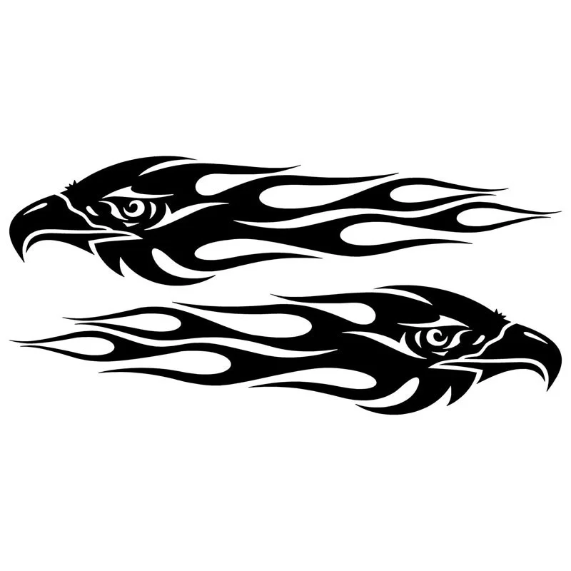 

Custom Printing Pair Eagle Flames Car Sticker Personalized Motorcycle Waterproof Stickers Car Styling Accessories Exterior Decor