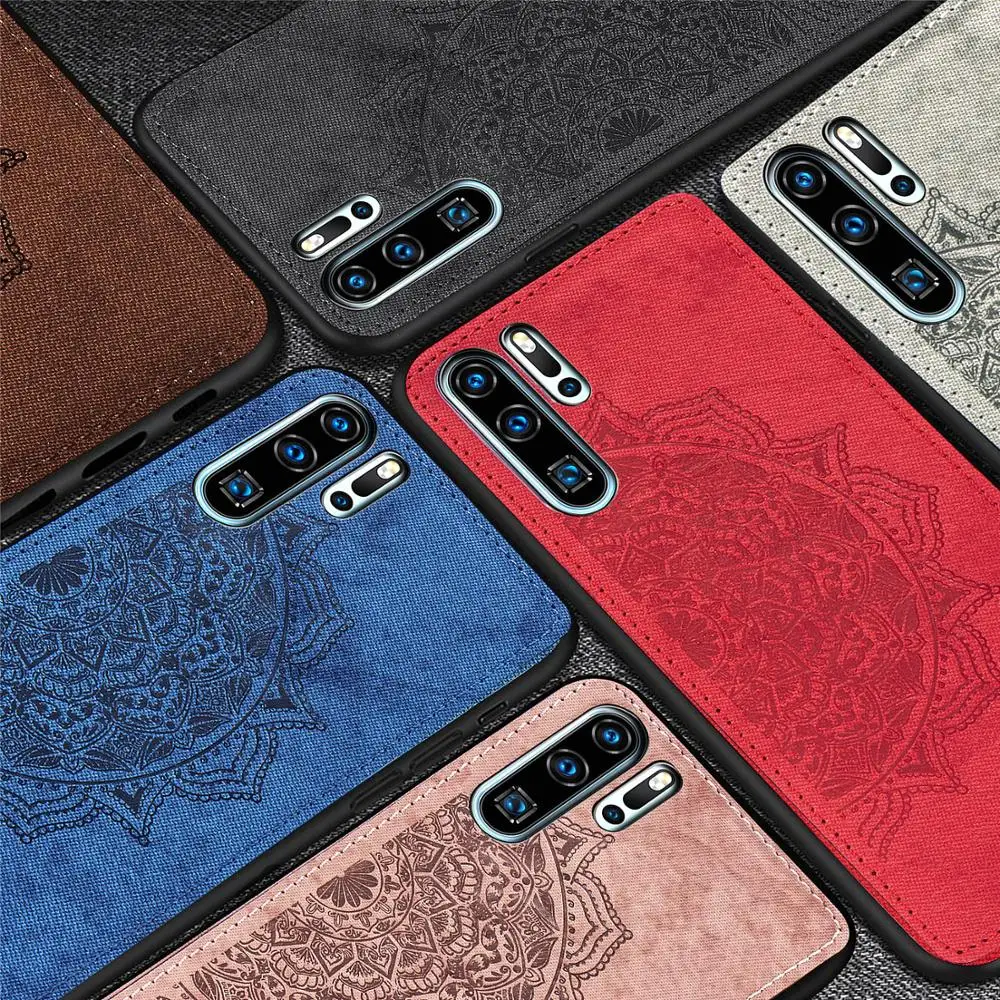 Роскошный тканевый чехол для телефона huawei P30/P30 Pro скатерть мягкий силиконовый из
