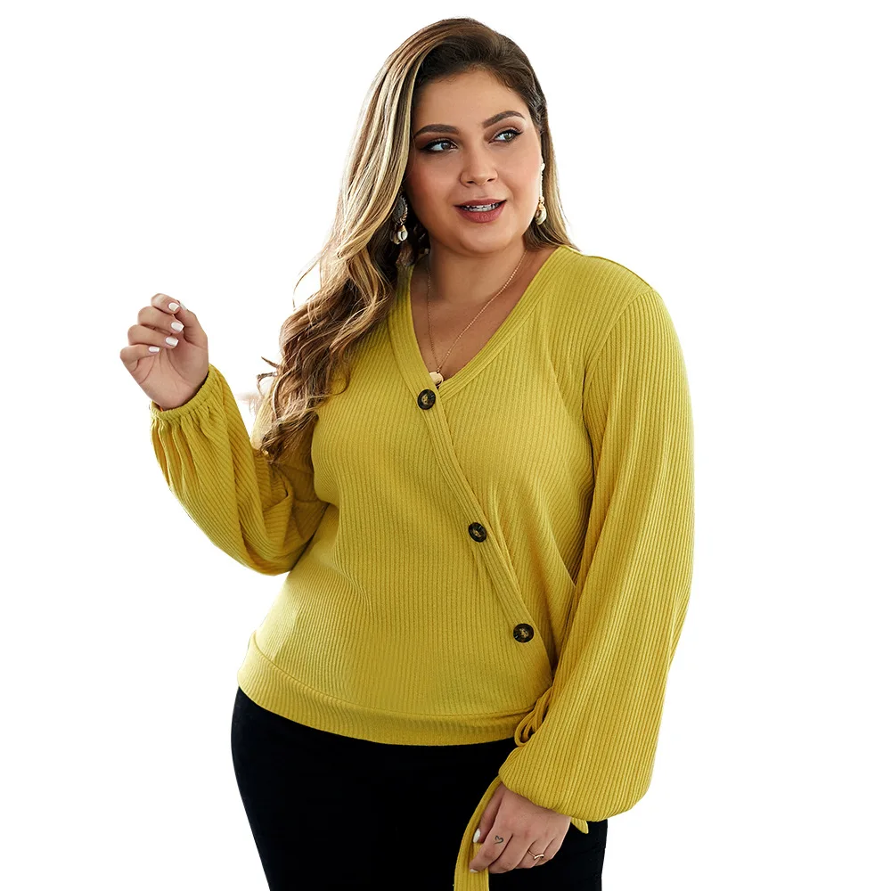 WHZHM женское платье свитер с пуговицами v образным вырезом бантом шнуровкой