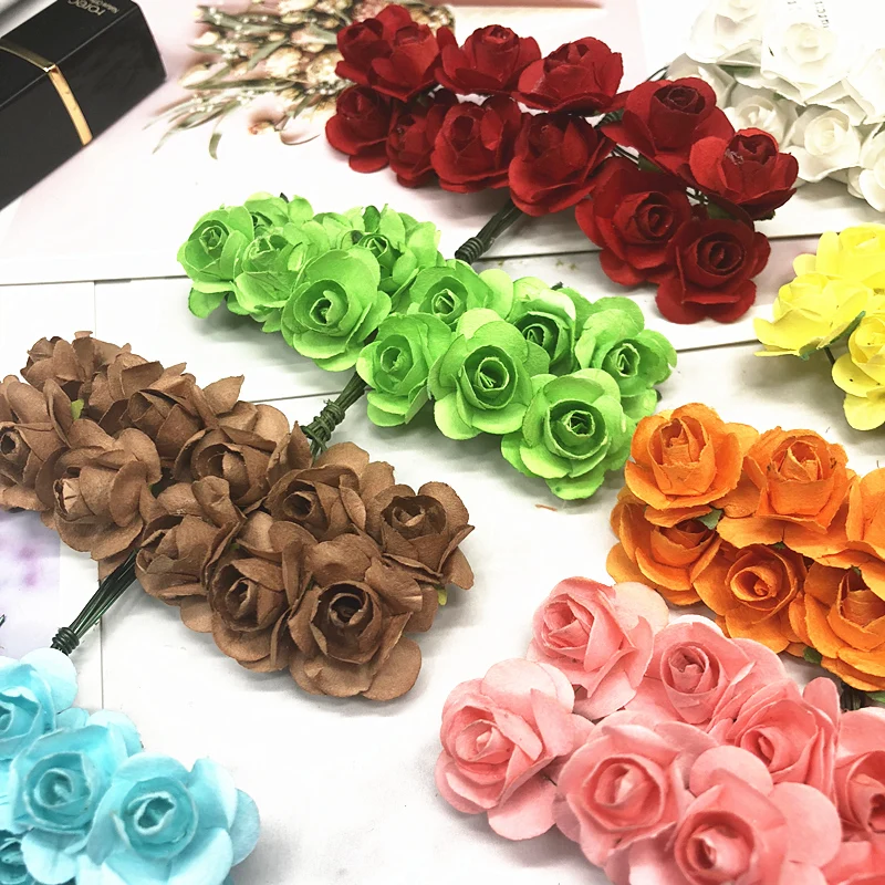 HINDJEF искусственные букеты роз 12 шт./1 см цветы для украшения/венок сделай сам