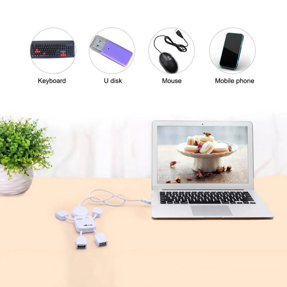 

Figure 4 Ports 480Mbps PC Laptop Computer USB 2.0 Expansion Hub Splitter Adapter Laptop USB Hub Accessories