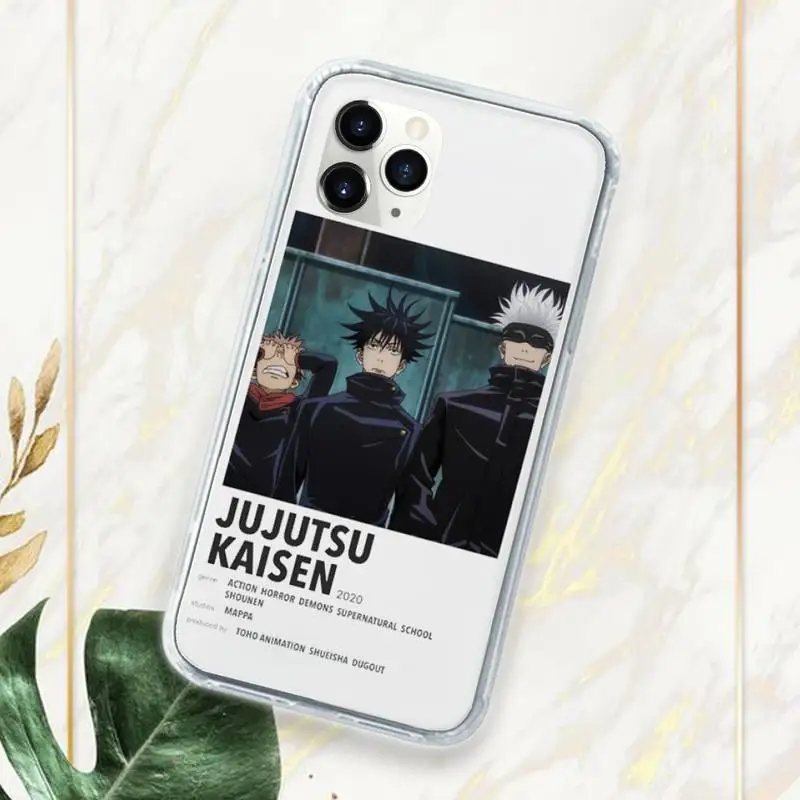 

Jujutsu Kaisen Satoru Gojo anime Phone Case Transparent Clear for iPhone 11 12 mini pro XS MAX 7 8 6 6S Plus X 5S SE 2020 XR