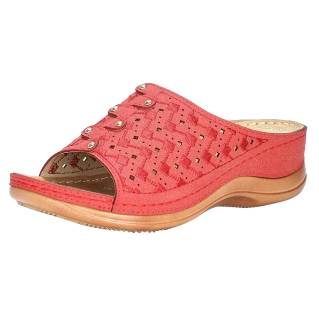 Сандалии женские на низком каблуке удобные Босоножки с открытым носком