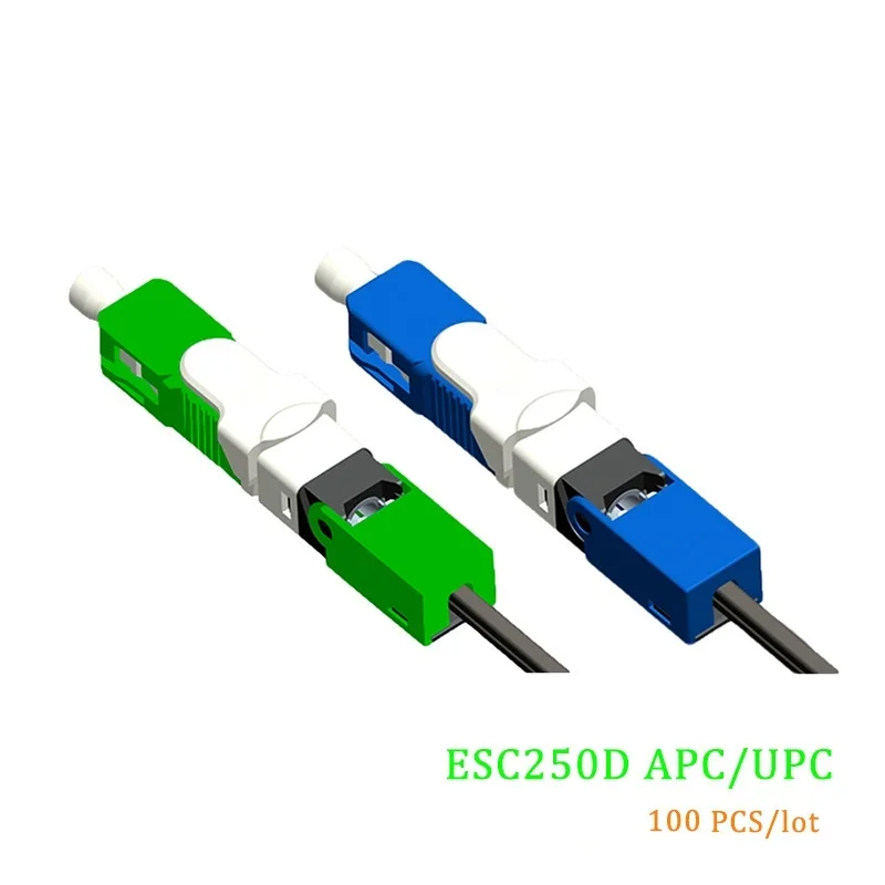 

100PCS/Lot FTTH ESC250D SC APC and SC UPC FTTH Single-Mode Fiber Optic Quick Connector SM Optic Fast Connector Free Shipping