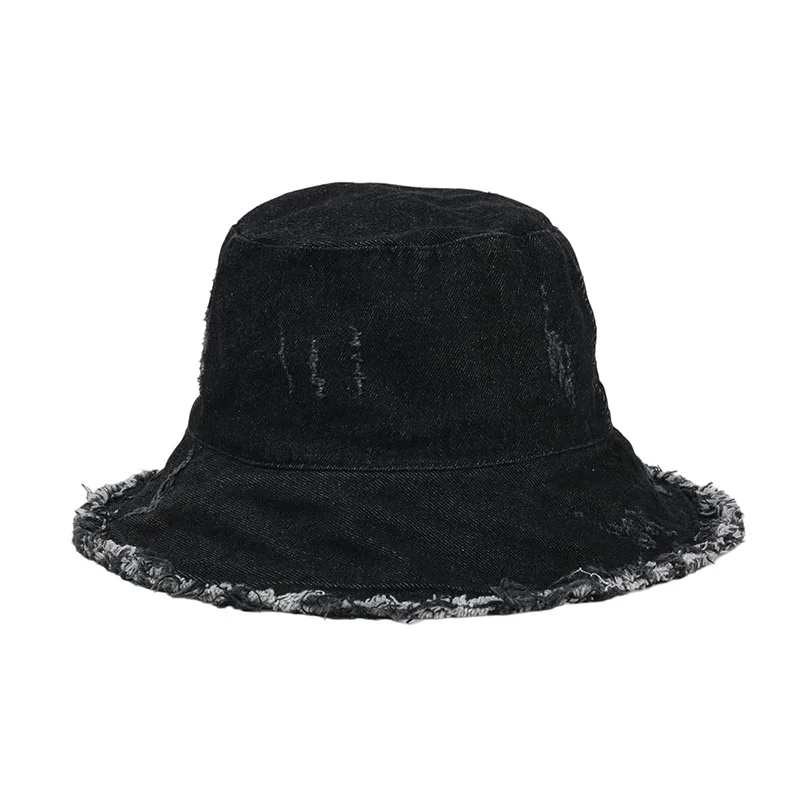 

Cowboy Bucket Hat Spring And Summer Women's Pure Color Hole Cowboy Burr Fisherman's Hat Outdoor Simple Cotton Women's Hat