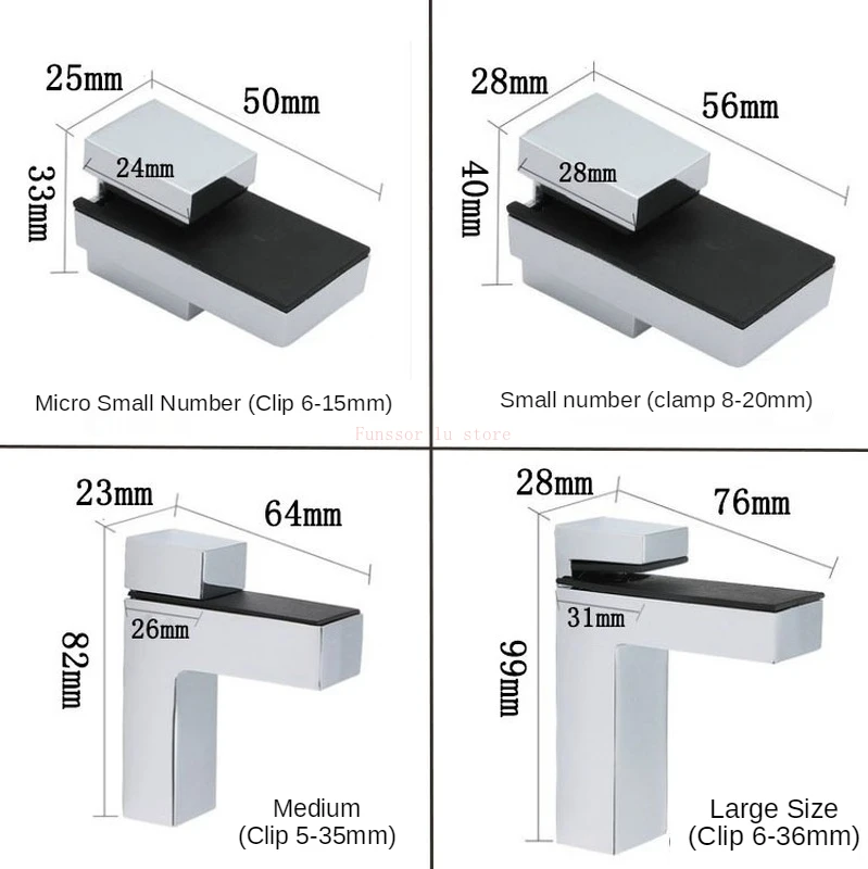 F-образный стеклянный зажим Стеклянные Кронштейны с покрытием из цинкового