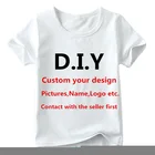Детская футболка на заказ с именем на день рождения, индивидуальный дизайн, футболка для творчества, одежда для мальчиков и девочек, свяжитесь с нами, необходимый вам стиль