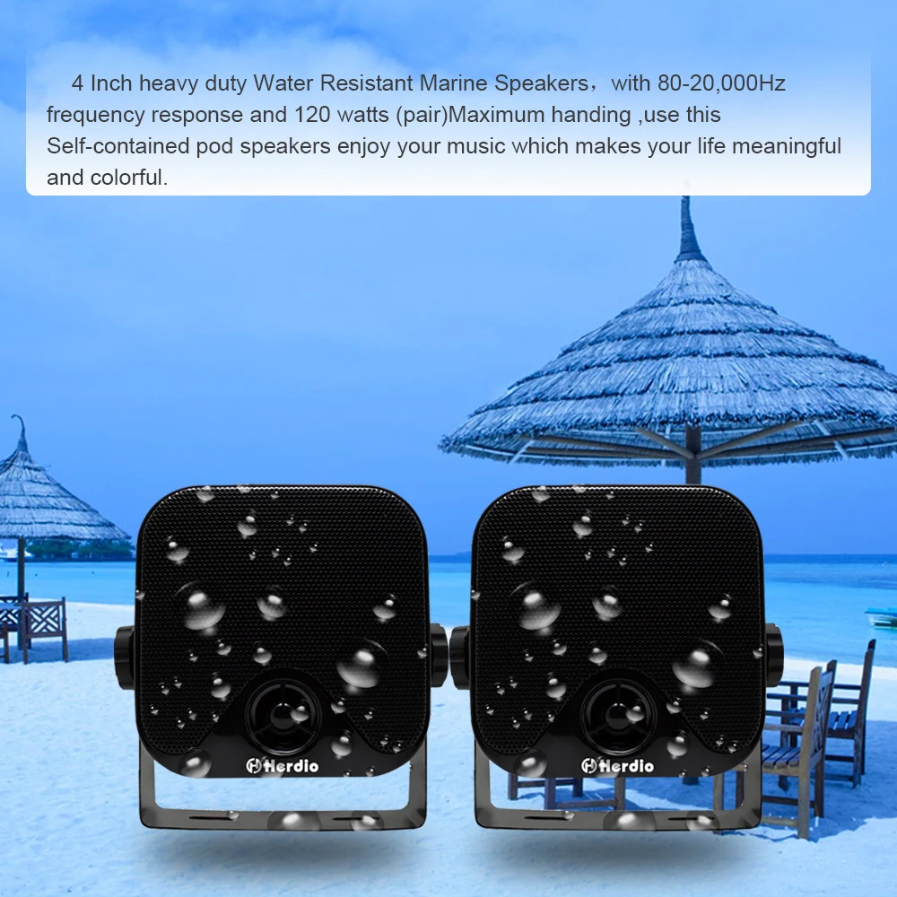 

100W 4 inch Wateproof Marine Box Speakers Motorcycle Car Outdoor Heavy Duty Speaker For Boat ATV UTV RZR Golf Carts Truck Jeep