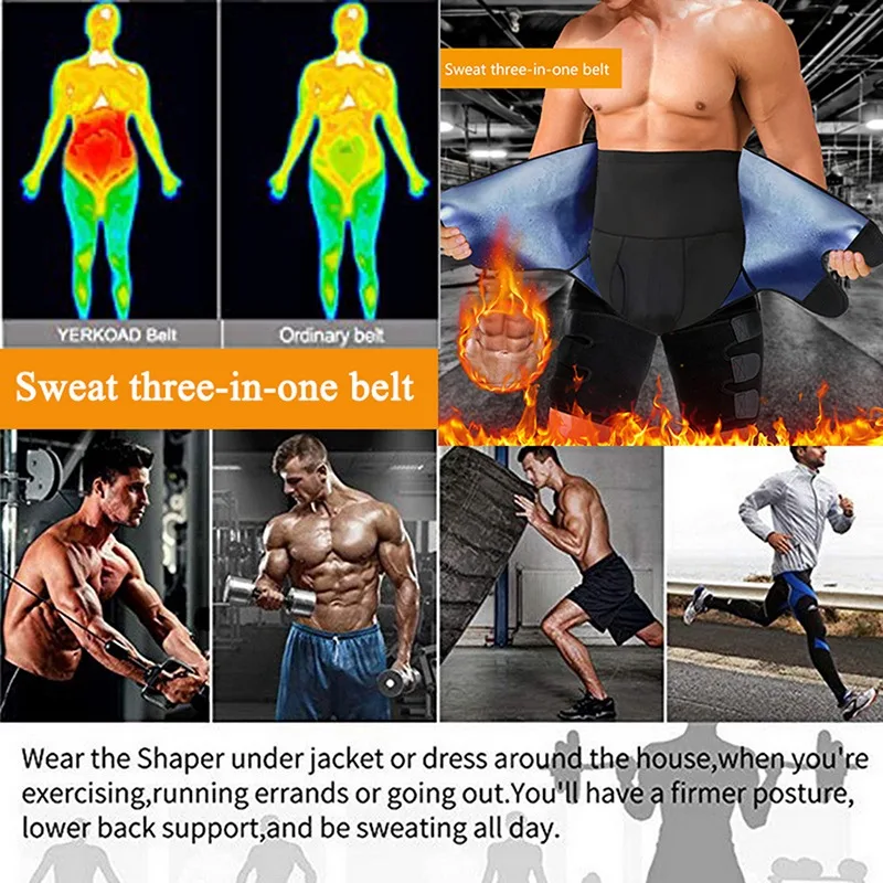 

3 In 1 Neoprene Belly Belt Thigh Trimmer Leg Shapers Body Shape Waist Trainer Butt Lifter Shapewear Women Men Weight Loss