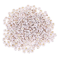 xuqian top seller 100pcs 7mm with mixed acrylic gold color number loose beads for jewelry making b0170