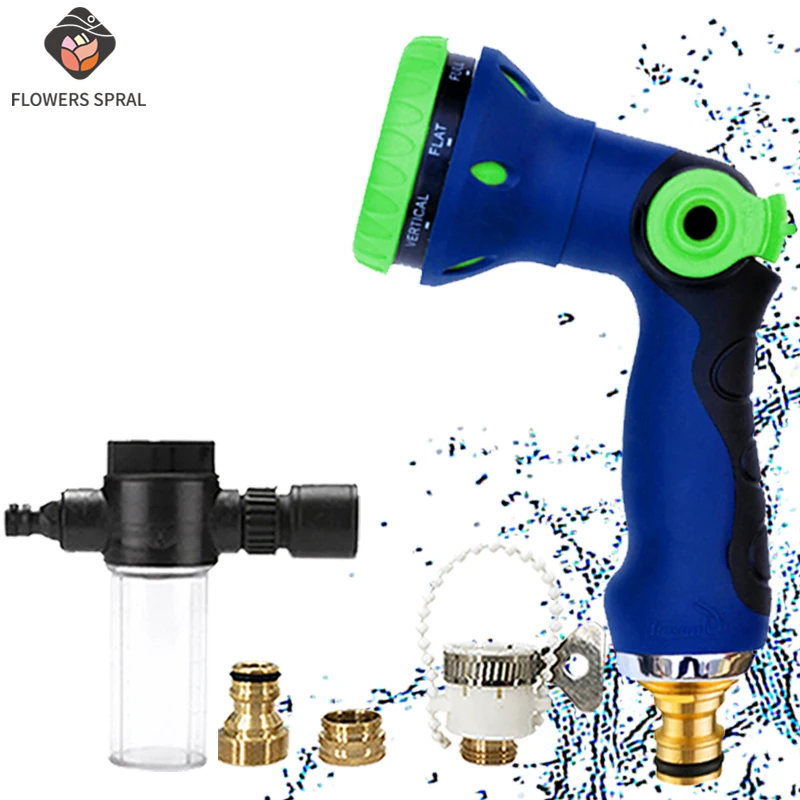 

Garden Watering Portable High Pressure Water Gun Cleaning Car Garden Water Gun Watering Hose Sprinkler Foam Nozzle Direct Sales