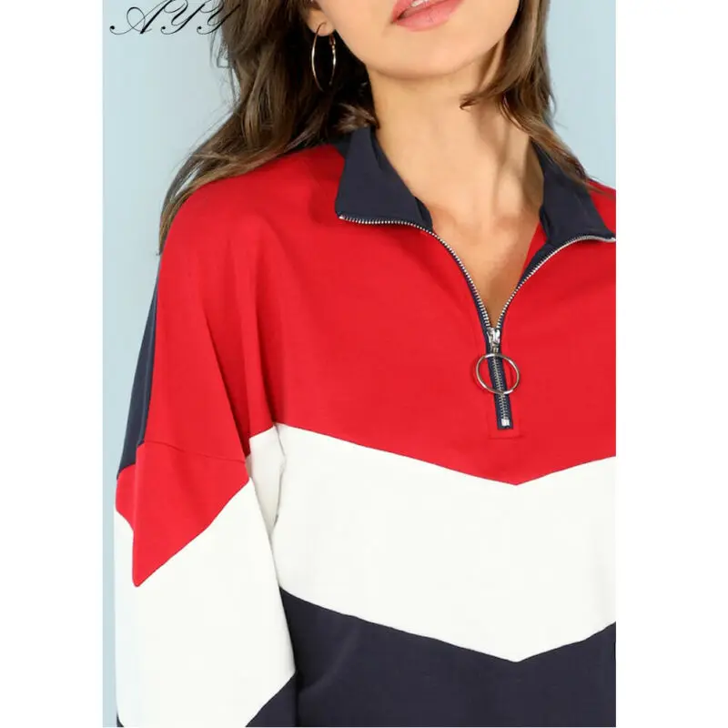 

Hirigin Plus Size Women T Shirts Fashion Sexy V Neck Zipper Big Size Long Sleeve Pull Sleeve Loose Female T Shirt Tops