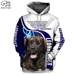 Унисекс Мужские Leonberger собака 3d куртки с капюшоном и принтом на молнии на осень Длинные рукава Кофты для женщин пуловер спортивный костюм с капюшоном, верхняя одежда на осень