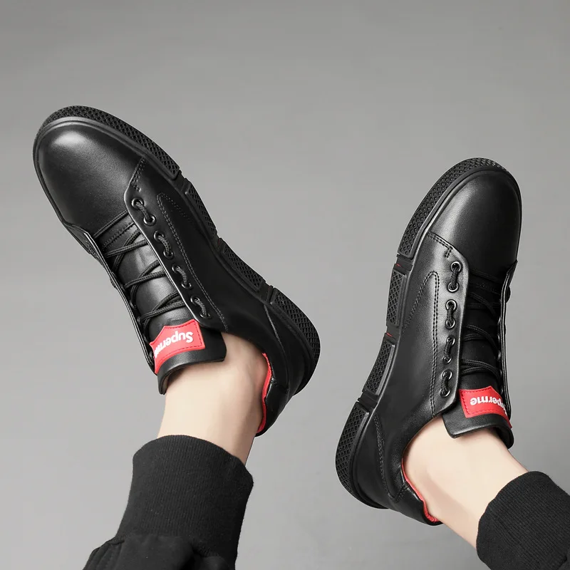 

2021 new leather men's shoes fashion British men's casual shoes low help men's shoes 36 to 46 yards