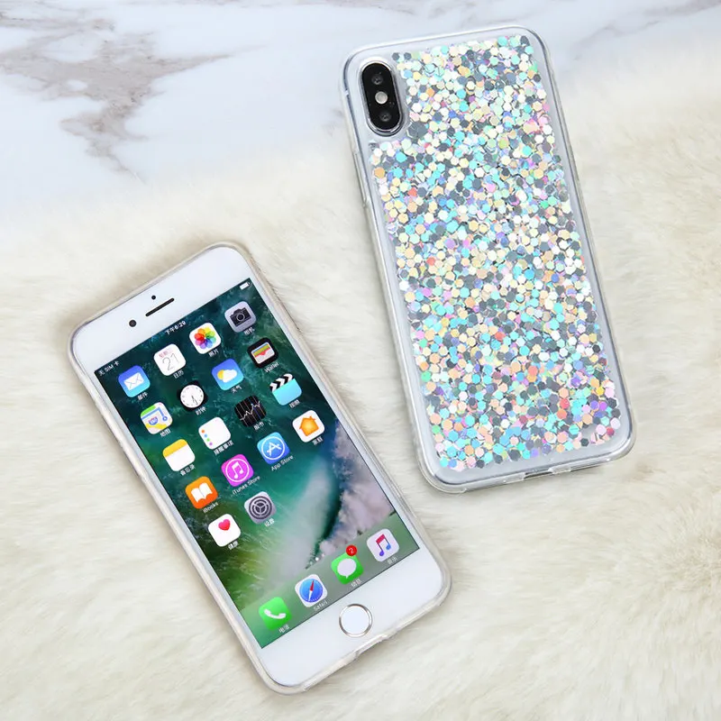LAPOPNUT блестящий тонкий гибкий силиконовый чехол с блестками для Iphone 11 Pro Xr Xs Max X 8 7