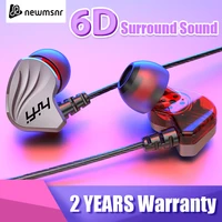 newmsnr s2000200 6d surround bass wire headphones ipx5 waterproof sweatproof sport headset comfort beat drums in ear earphones