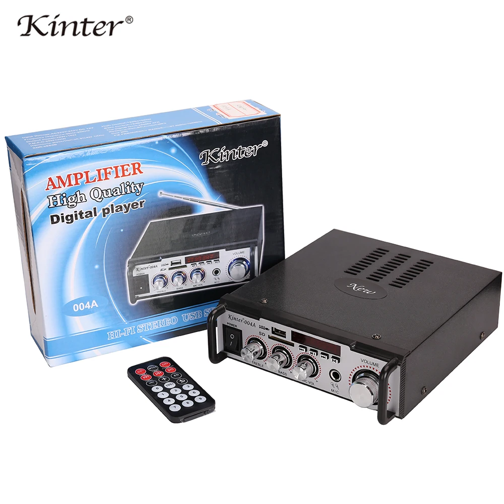 Kinter 004 караоке усилитель аудио 2 канала Hifi стерео звук с Bluetooth USB SD MIC вход FM радио