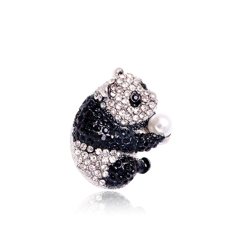 Милая Стразы Брошь в виде панды на рубашку костюма с животными модные броши