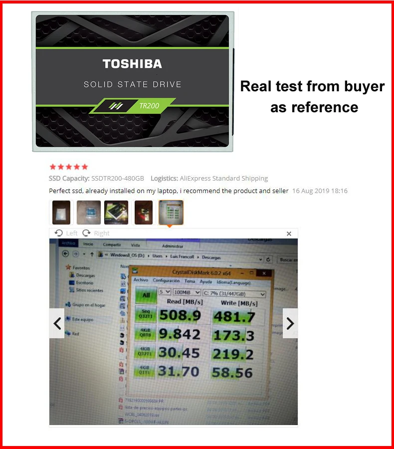 TOSHIBA 240GB твердотельный накопитель TR200 480 Гб 64 слоя 3D BiCS флэш-памяти TLC 2," SATA III SSD 960 ГБ внутренний жесткий диск для портативных ПК